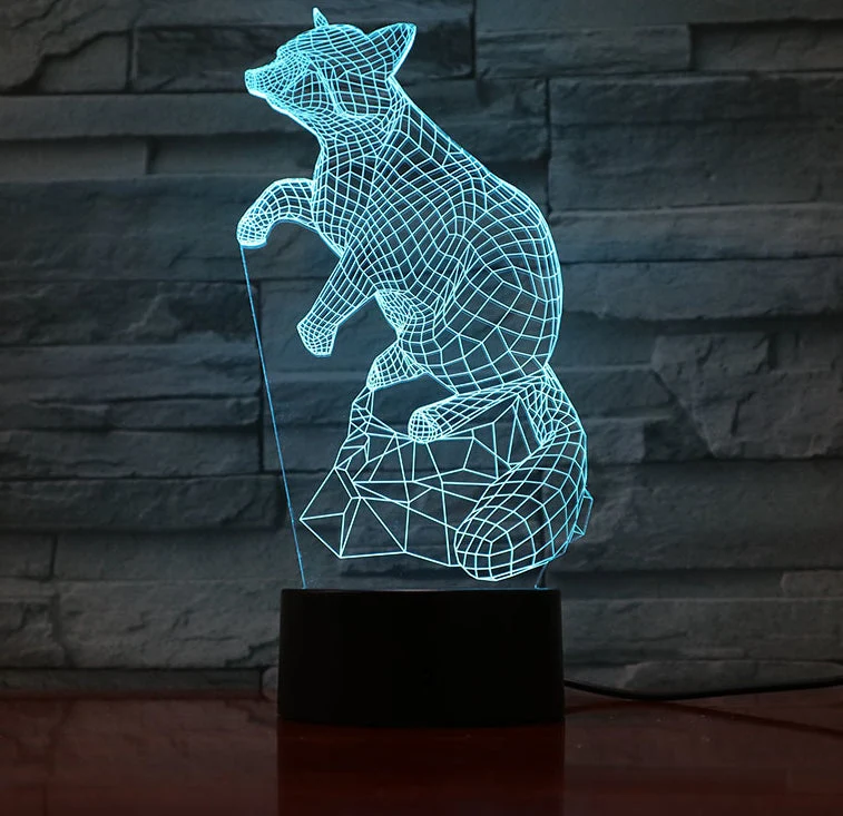 3D Illusion Fuchs Nachtlicht Lampe