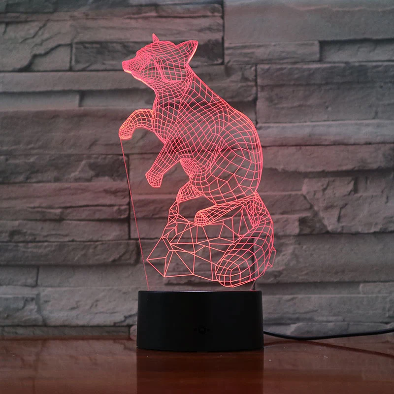 3D Illusion Fuchs Nachtlicht Lampe