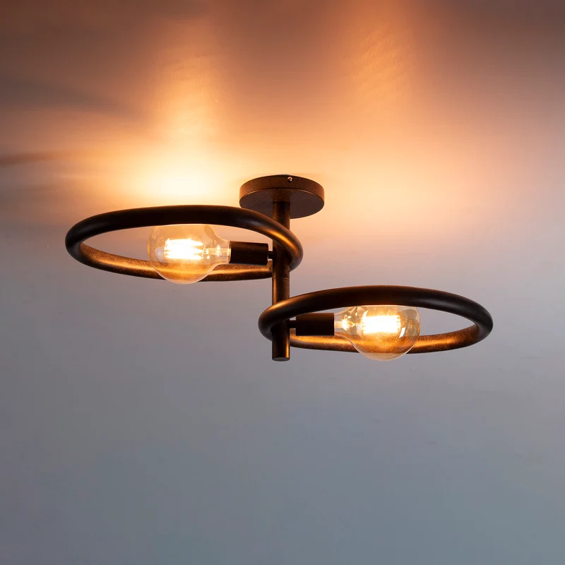 Deckenleuchte Pebble 2-flammig – Artic black