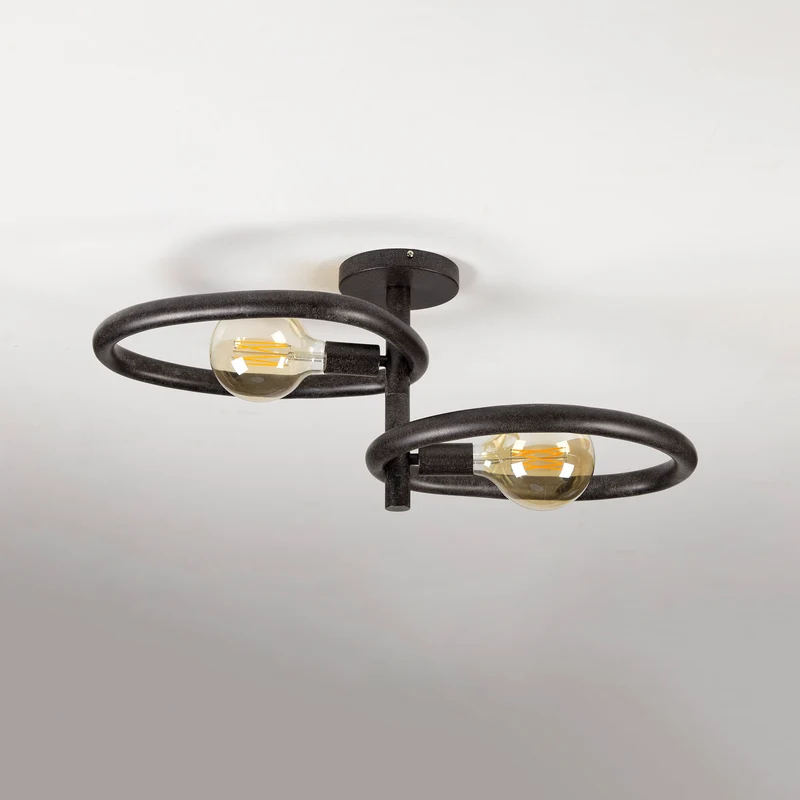 Deckenleuchte Pebble 2-flammig – Artic black