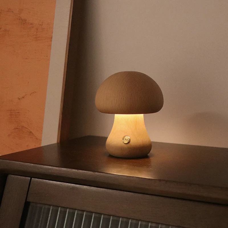 Dekoratives LED Pilz Nachtlicht braun beige