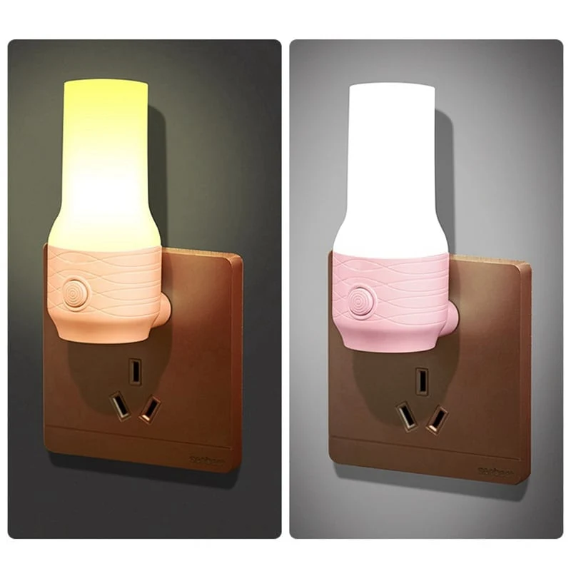 Tragbares LED Steckdosen Nachtlicht beige rosa
