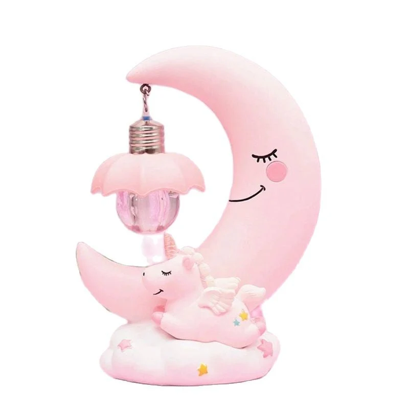 3D Einhorn Mond Nachtlicht rosa blau