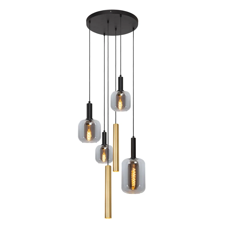 Pendeleuchte Joanet 3-flammig mit Glasschirm Ø 65cm