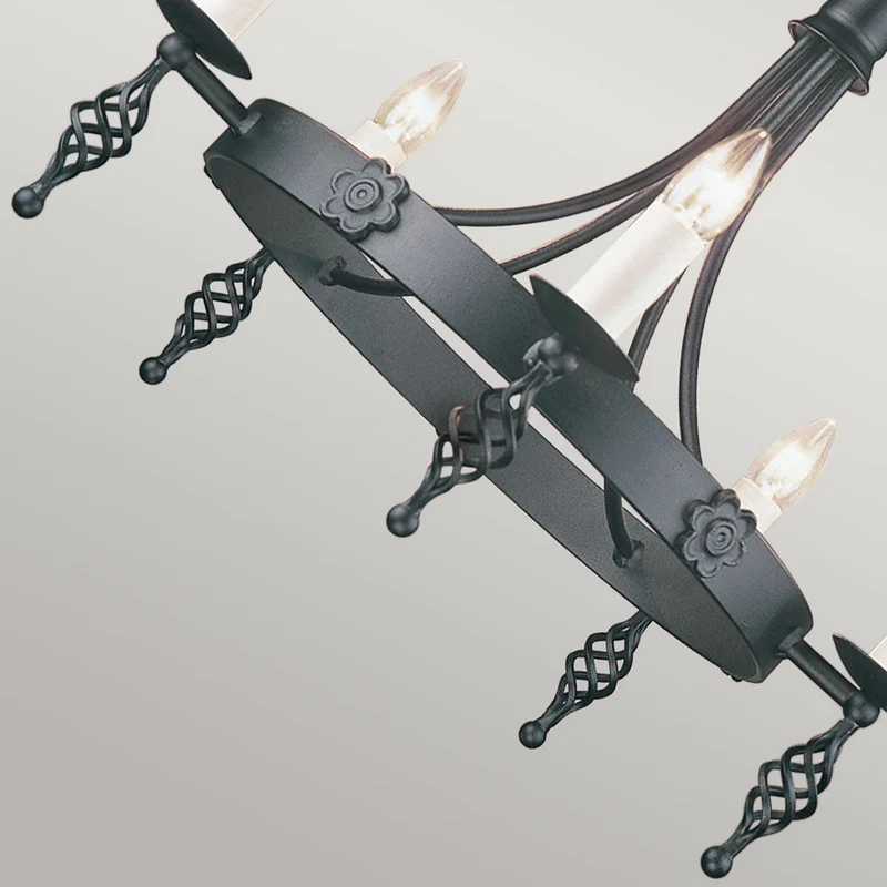Kronleuchter Belfry 5-flammig Schwarz Ø 60cm