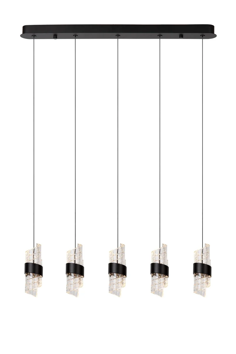 LED-Pendelleuchte Kligande 5-flammig dimmbar rechteckig