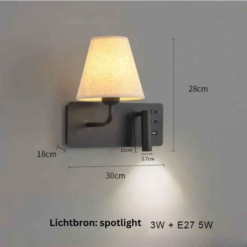 LumiRead | Wandleuchte mit USB-Ladefunktion und Leselicht