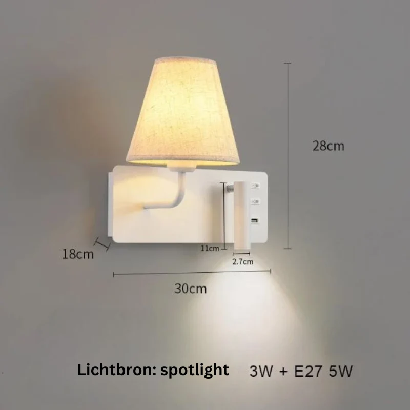 LumiRead | Wandleuchte mit USB-Ladefunktion und Leselicht