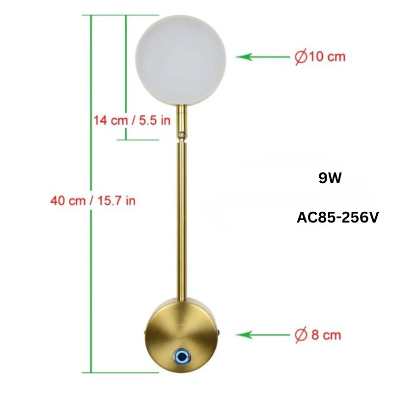 SeleneGlow | Dimmbare LED-Wandleuchte mit Touch-Sensor