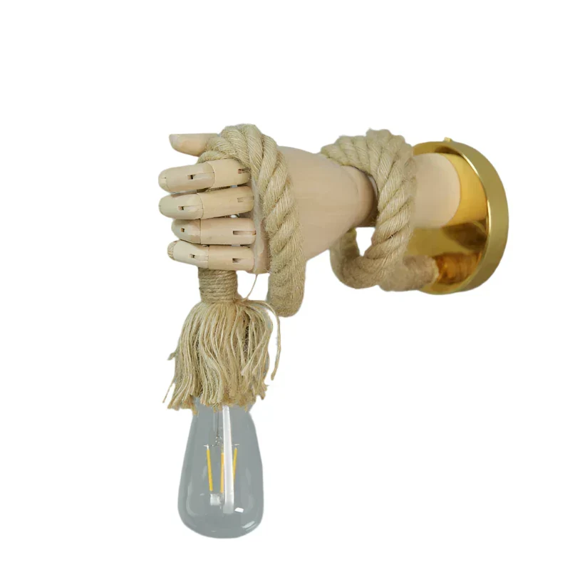 KnotWeave | Vintage Hanfseil-Wandleuchte