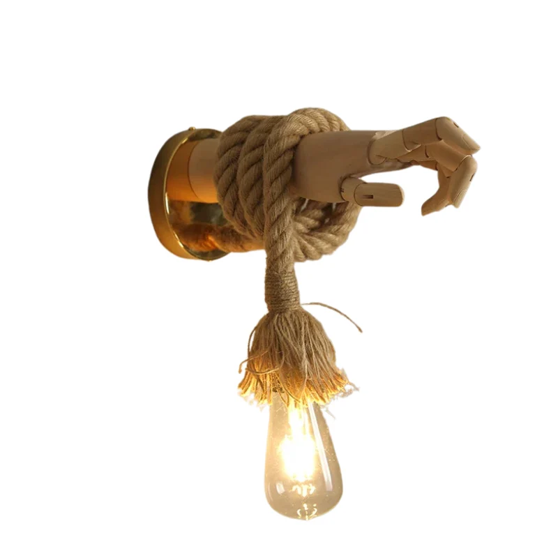 KnotWeave | Vintage Hanfseil-Wandleuchte