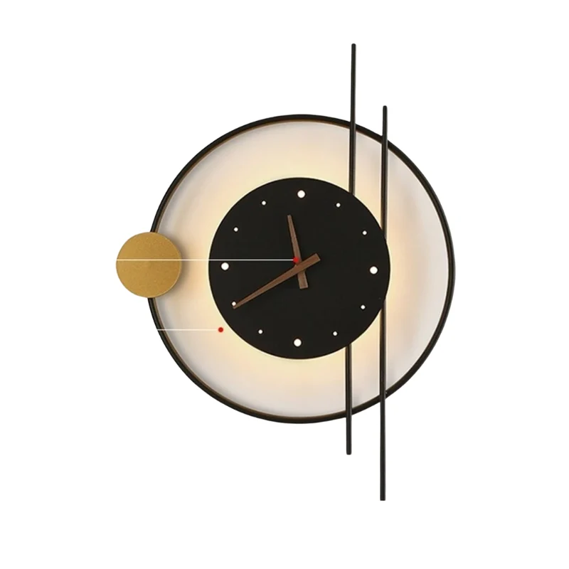 LumiClock | Schwarze LED-Wandleuchte mit Uhr