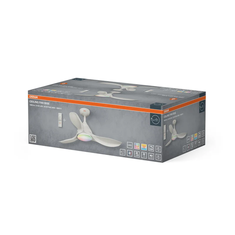 OSRAM LED Deckenventilator Bise 1065mm 48W CCT RGB