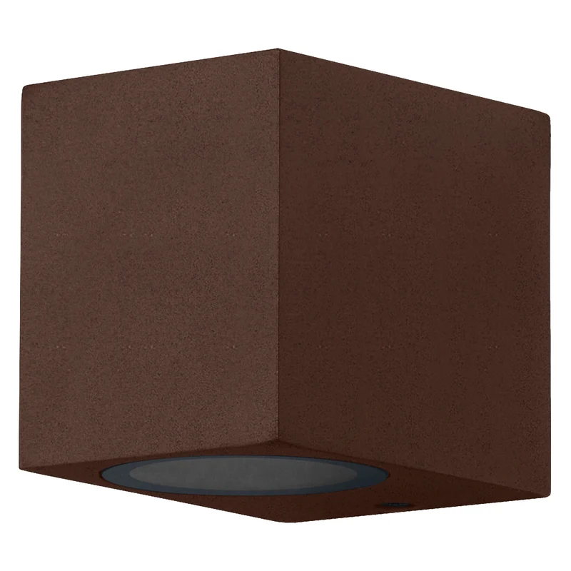 ENDURA Classic Square Außenwandleuchte, Rust, GU10-Sockel, IP44, Aluminiumgehäuse, Glasabdeckung, 220–240 V, 0–7 W geeignet, Oberfläche montierbar