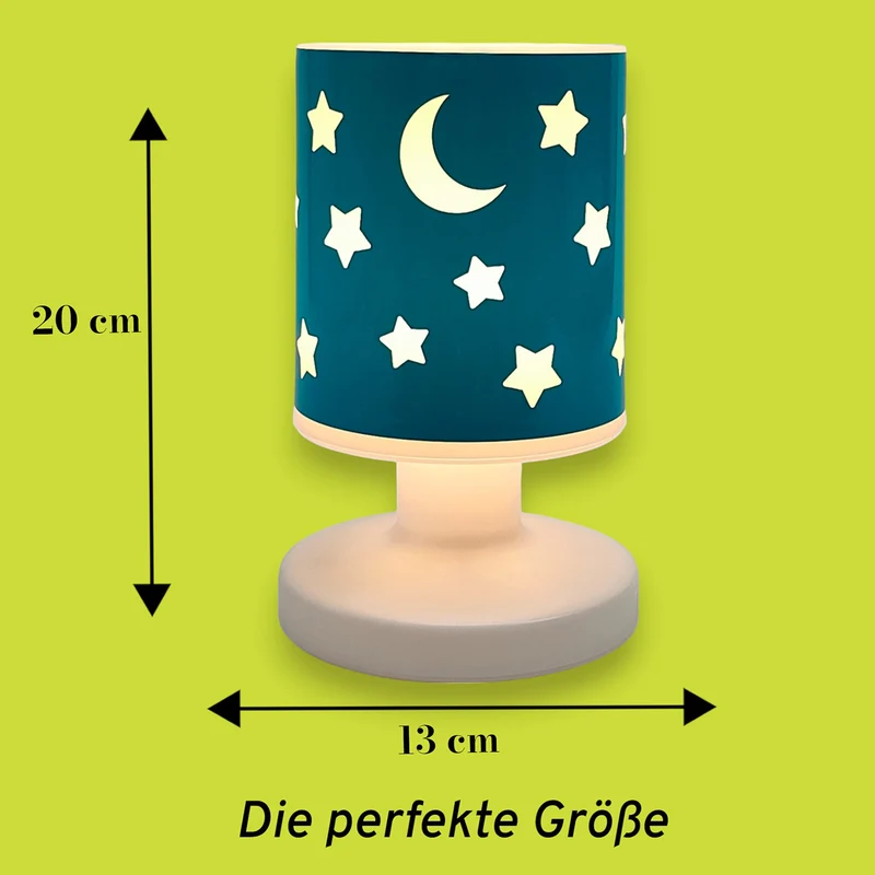 Akku-Tischleuchte Blau mit Sternen