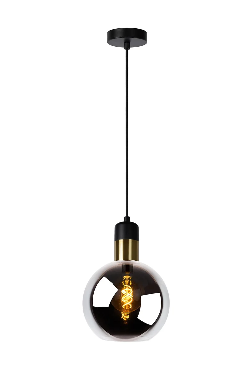 Pendelleuchte Julius mit rauchgrauem Glasschirm Ø 20cm