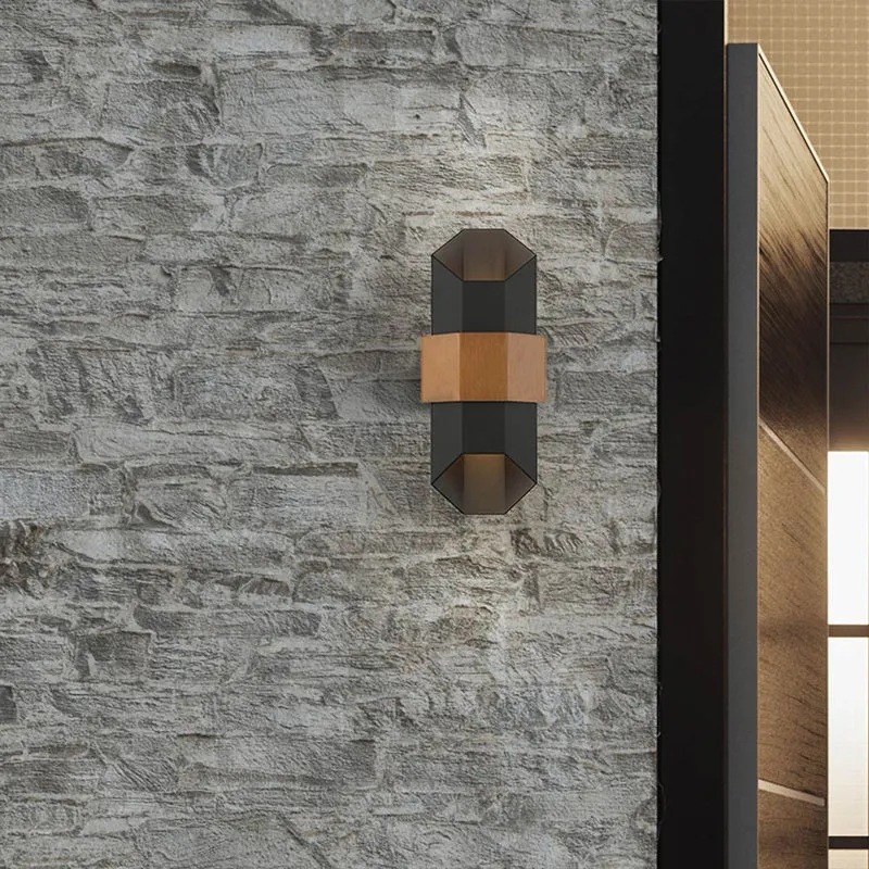 LED-Außenwandleuchte Chasm 2-flammig Up & Down IP44 Schwarz