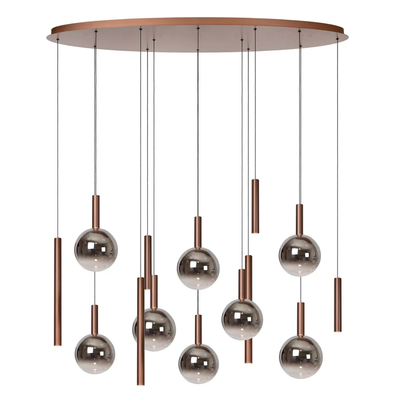 LED-Pendelleuchte Jasmine 14-flammig dimmbar CCT Kupfer