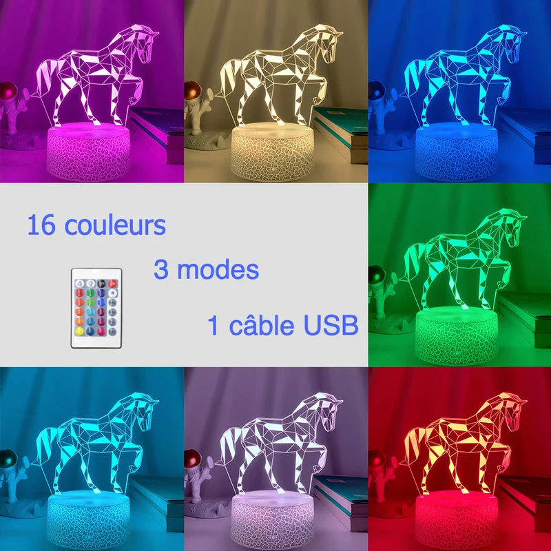 3D Illusion Pferd Lampe Nachtlicht