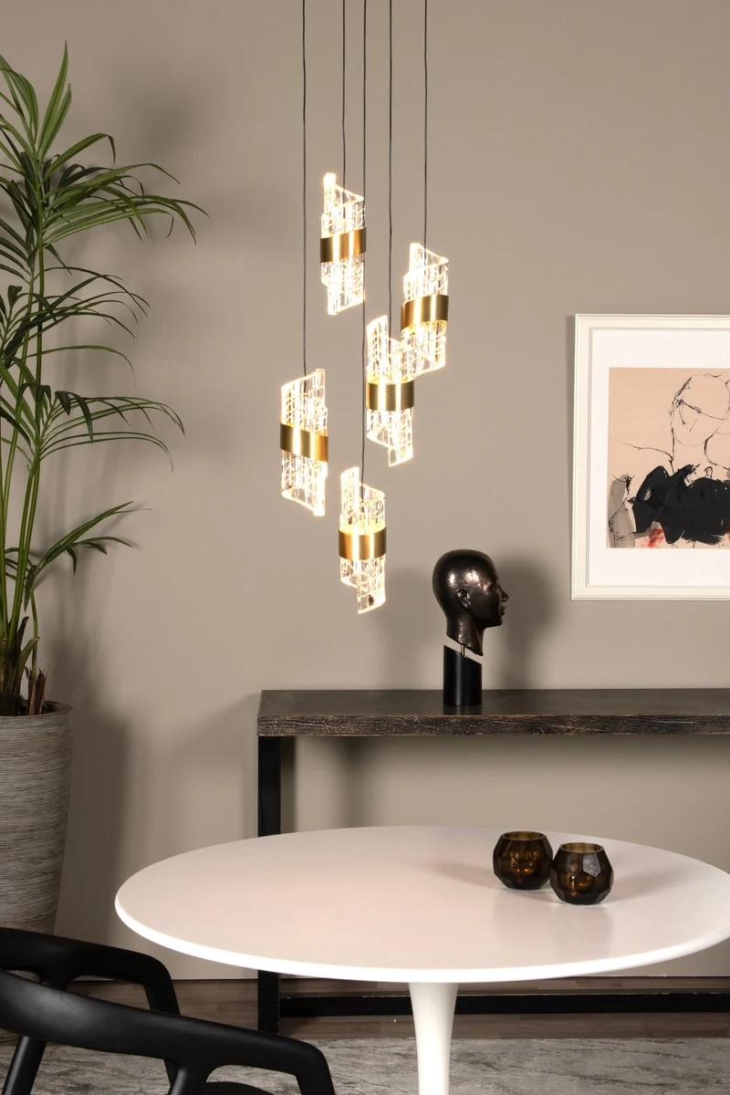 LED-Pendelleuchte Kligande 5-flammig dimmbar rund