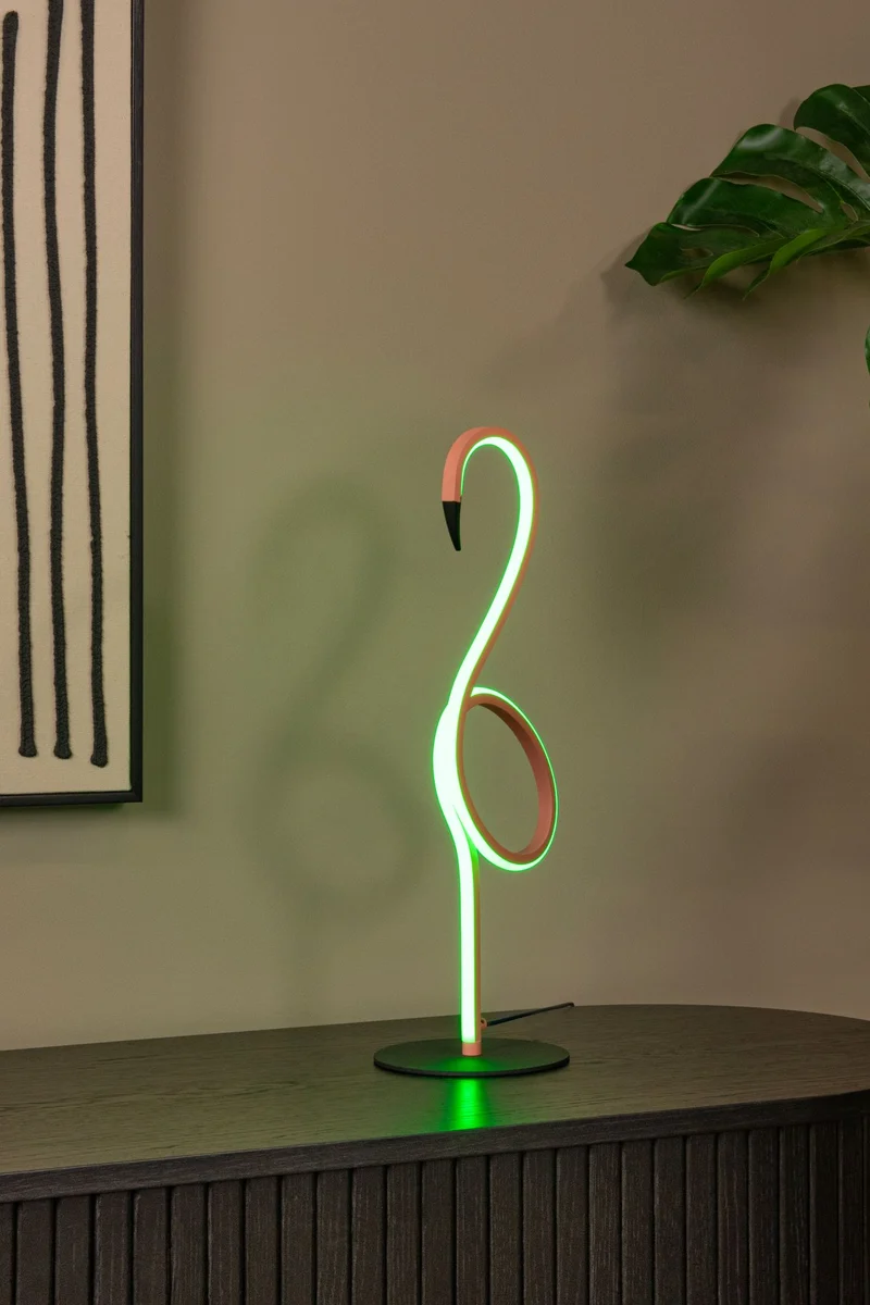 LED-Tischleuchte Flamingo mit RGB-Farbwechsel dimmbar