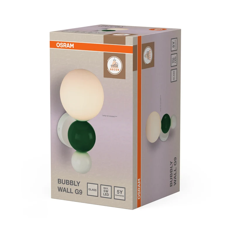 OSRAM DECOR BUBBLY Wandleuchte, G9, Grün