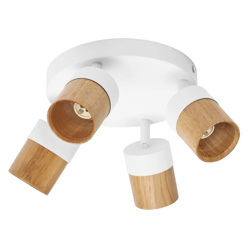 OSRAM LED Spot Half Wood Line Plate Deckenleuchte 4xGU10 Weiß und Holzdekor