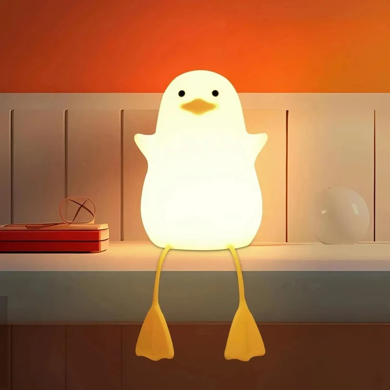 Niedliches sitzendes Enten Nachtlicht mit USB-Aufladung für Kinderzimmer