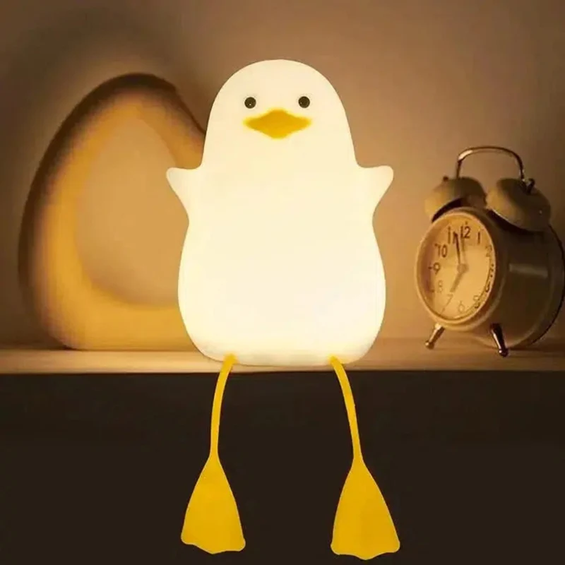 Niedliches sitzendes Enten Nachtlicht mit USB-Aufladung für Kinderzimmer