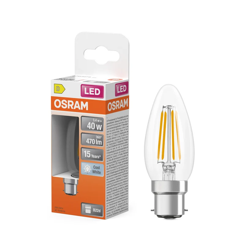 OSRAM LED Retrofit Classic B 3.4W 840 klar B22d