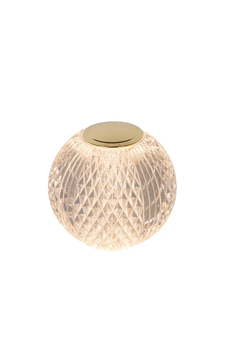 LED-Tischlampe Cintra mit Akku und Touchdimmer Ø 9cm Transparent