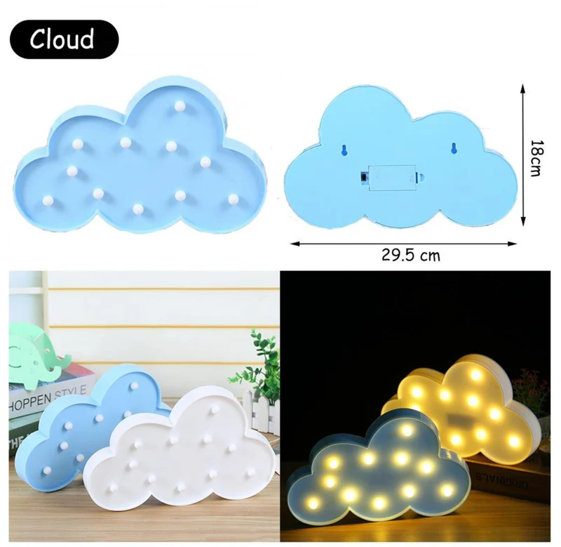 Wolken Dekolampe mit LED Beleuchtung