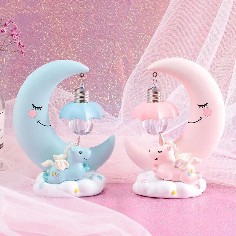 Einhorn Nachtlicht mit Mond für Kinder