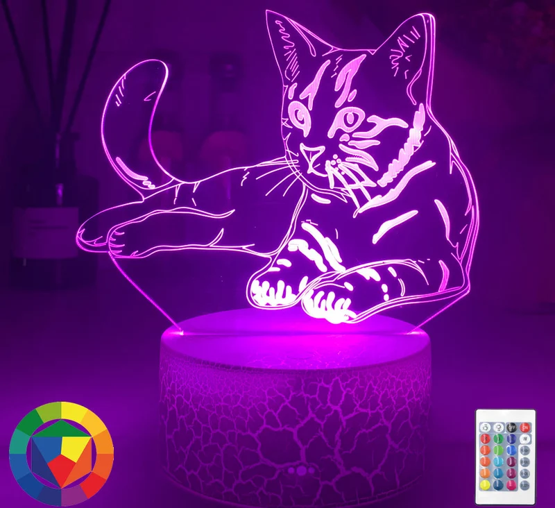 3D Illusion Katze Lampe Nachtlicht