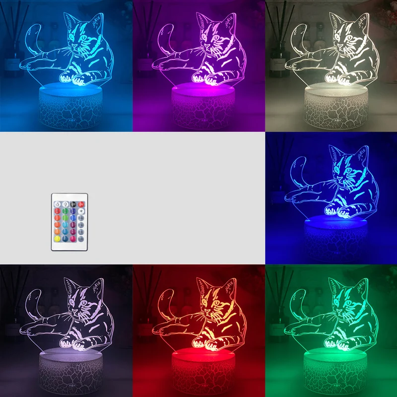 3D Illusion Katze Lampe Nachtlicht