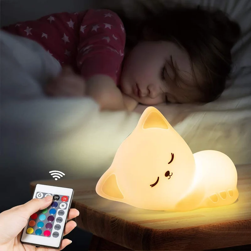 LED Katzen Nachtlicht aus Silikon