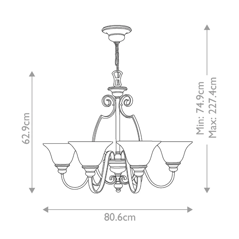 Kronleuchter Cello 6-flammig Bronze Ø 81cm