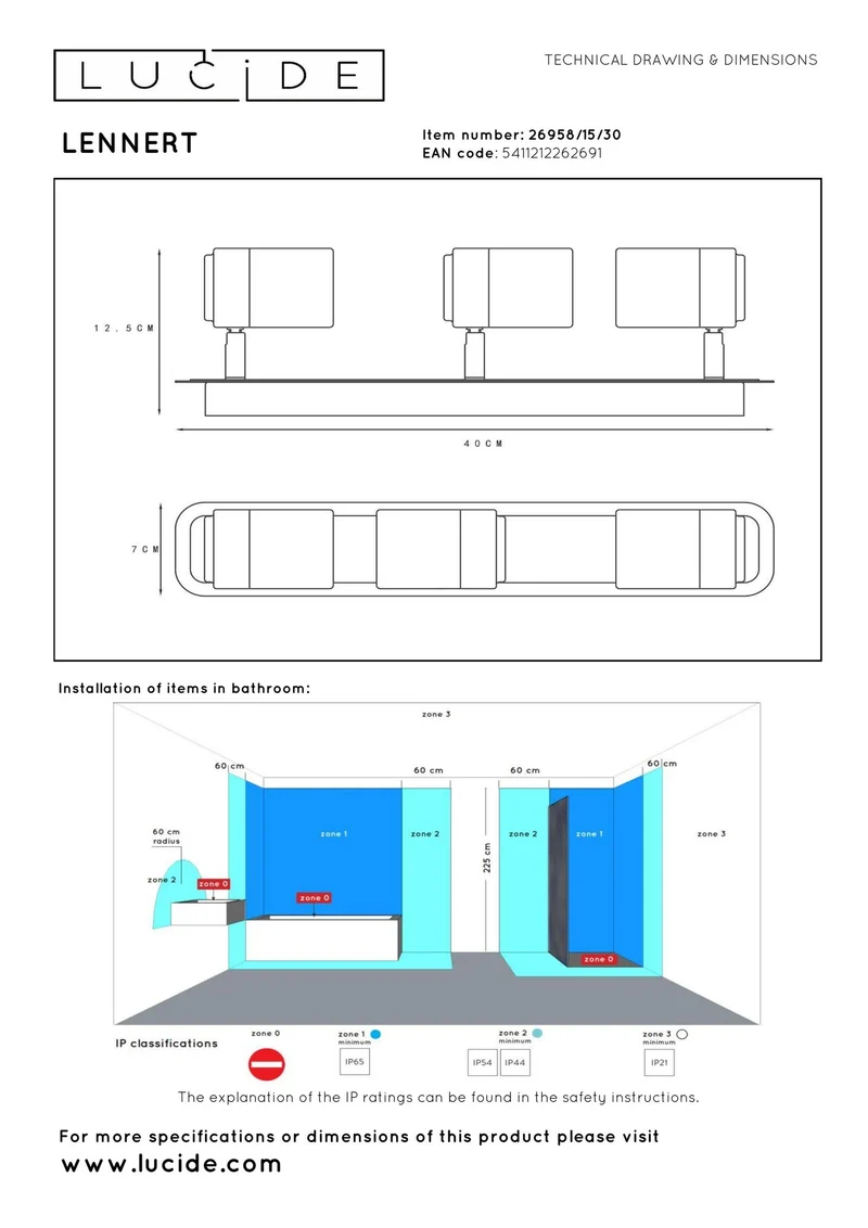 LED-Bad-Deckenspot Lennert 3-flammig dimmbar IP44 Schwarz