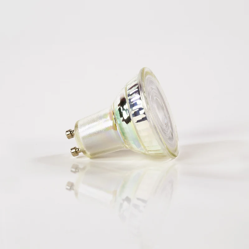 Lichtquelle: dimmbare LED GU10 – Transparentes Glas