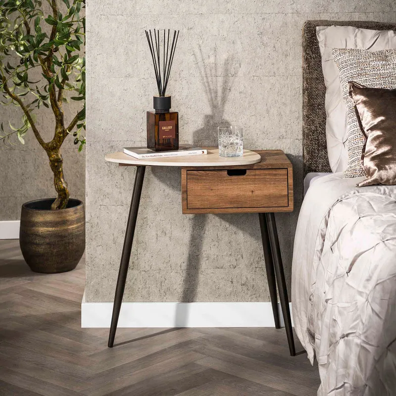 Nachttisch Travino 1 Schublade links – Keramik Travertin