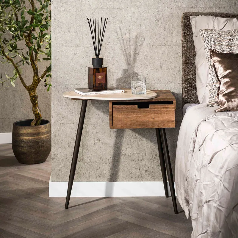 Nachttisch Travino 1 Schublade links – Keramik Travertin