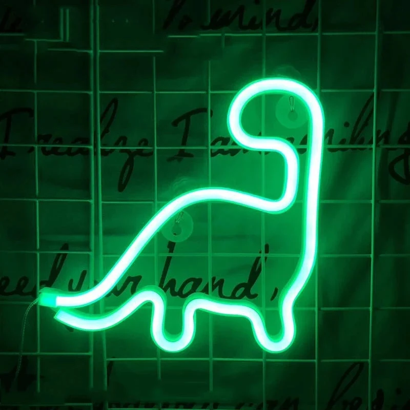 Dinosaurier Neon Schild als Nachtlicht