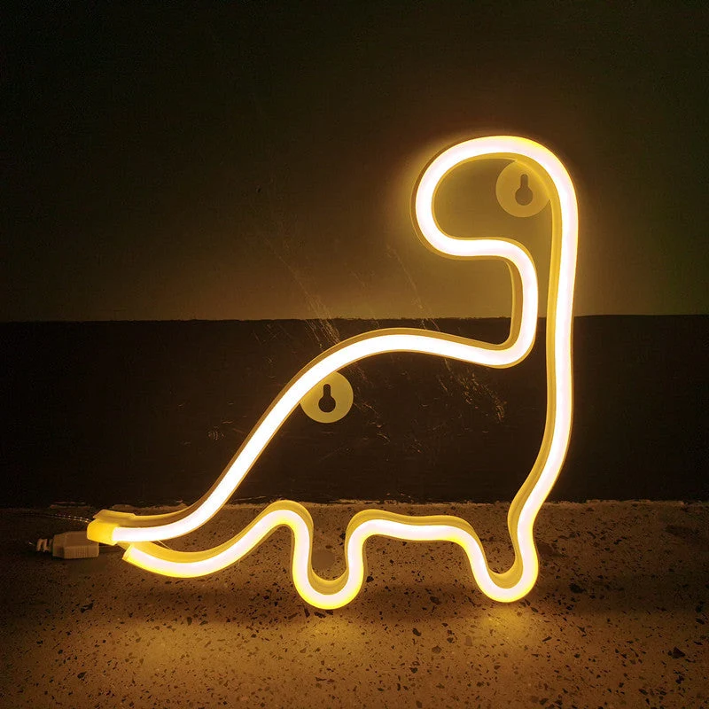 Dinosaurier Neon Schild als Nachtlicht