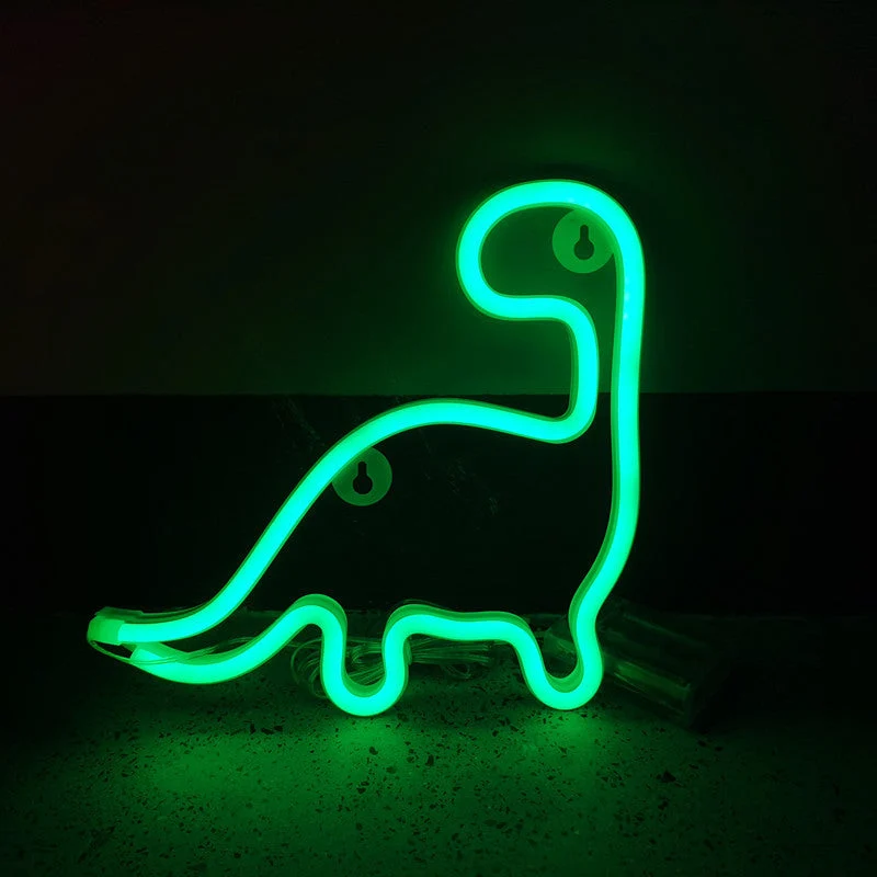Dinosaurier Neon Schild als Nachtlicht