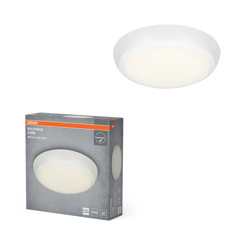 OSRAM LED BULKHEAD CORE Deckenleuchte, 16W, 4000K, Kaltweiß, Weiß