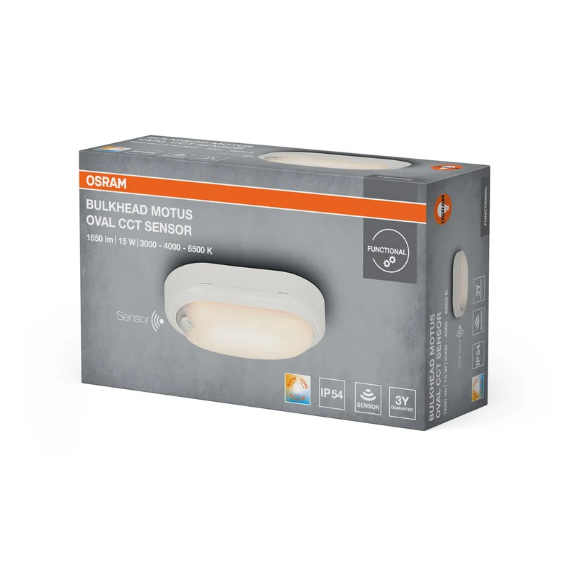 OSRAM LED BULKHEAD MOTUS OVAL Deckenleuchte 15W, 3000K-6500K, CCT, Weiß