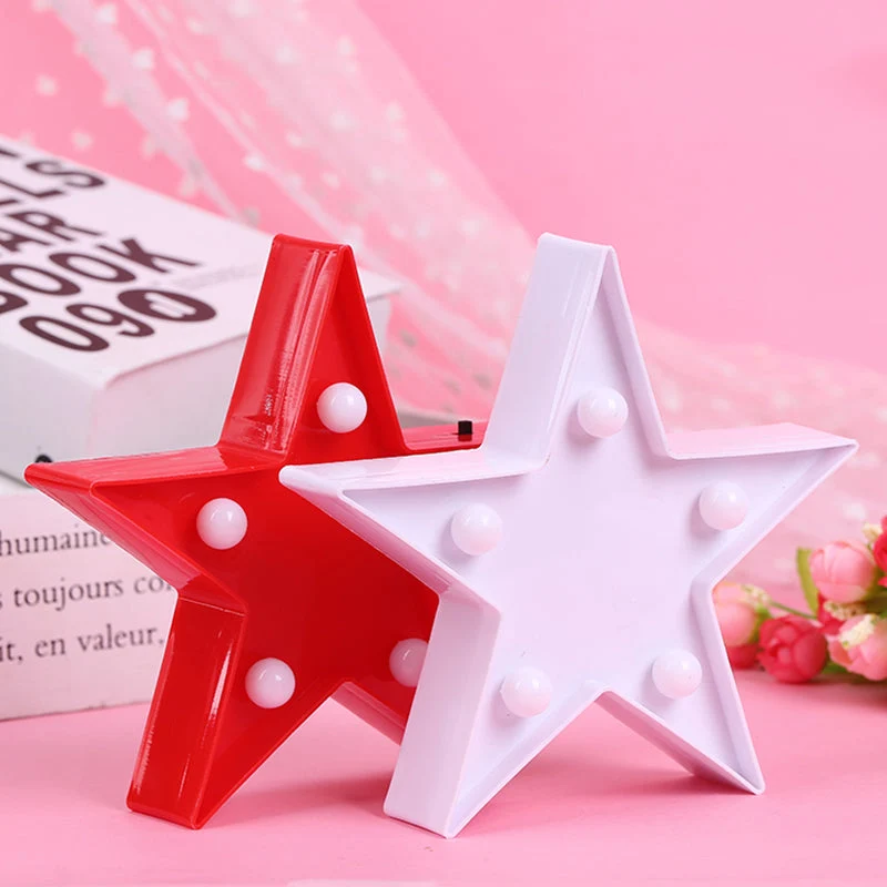 Stern Dekolampe LED in rot weiß