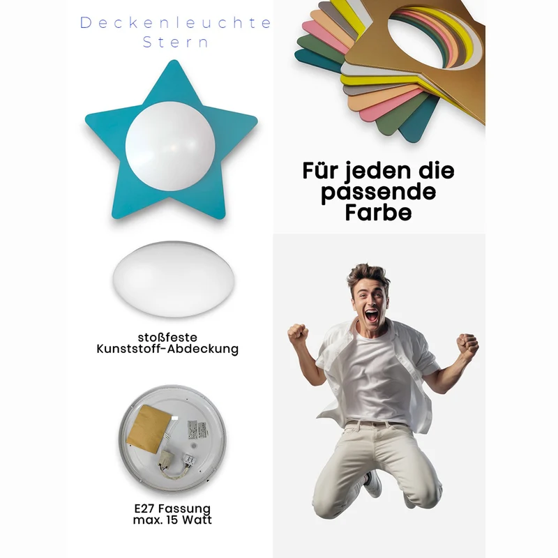 Deckenschale Stern, Salbeigrün