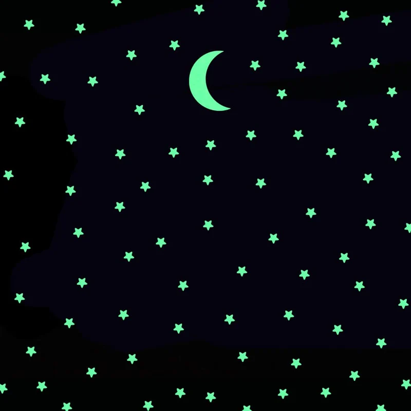 Leuchtende Wandsticker Sterne und Mond Set