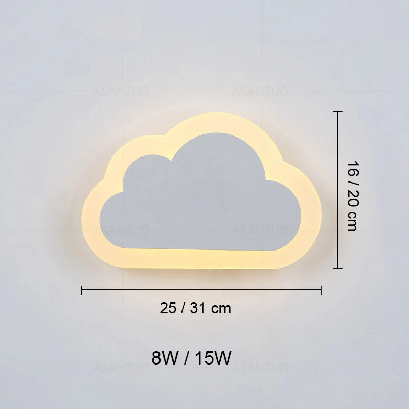 Moderne Wolken Wandlampe aus Acryl